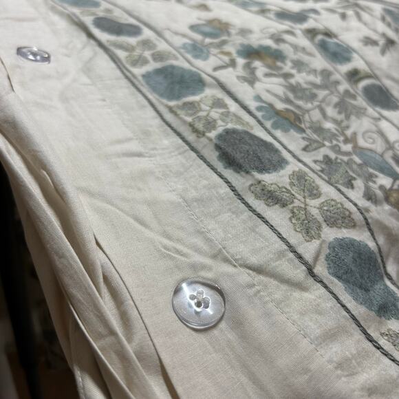 Pottery Barn Lilah Suzani Duvet Cover Full / Queen Floral Embroidered NEW - Picture 5 of 7